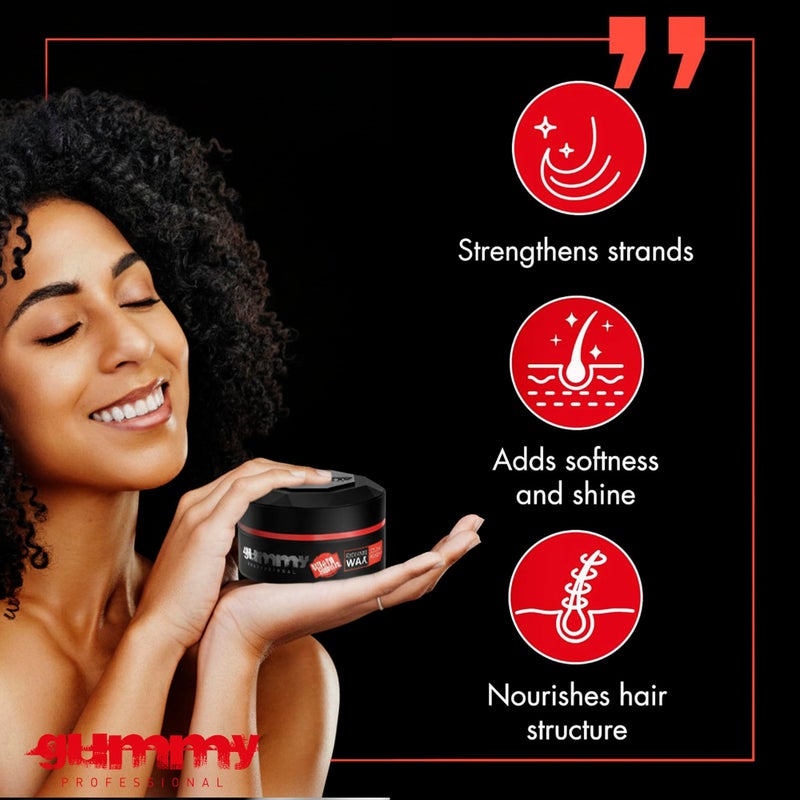 Gummy Professional - Hair Wax for Men - Ultra Hold Styling Pomade for Dry, Damp Hair - Water-Based Texturizing Clay Paste with Provitamin B5 & Keratin - Strong Hold - Alcohol & Paraben-Free - 150ml - Image 3