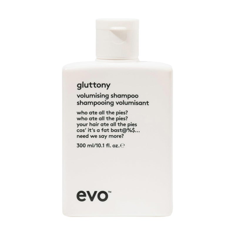 EVO Gluttony Volumising Shampoo  Volumizing Shampoo For All Types Of Hair  Adds Lift Body Shine Strength  Elasticity  300ml  101floz