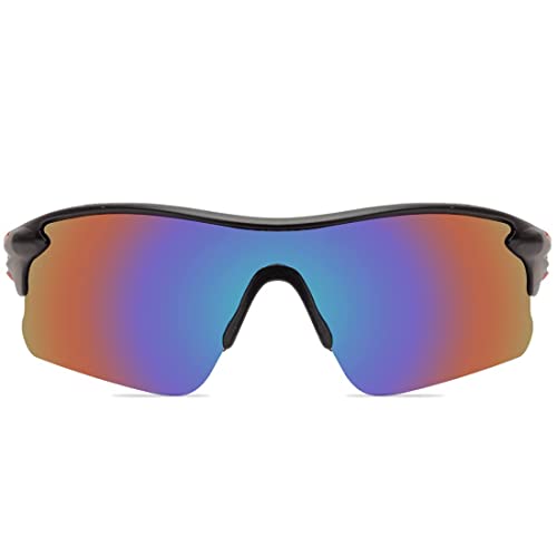Dark Wost Sports Men Sunglasses Mercury Mountain Cycling Riding Protection Cricket Goggles Eyewear Bike Recing Sun Glasses Pilot UV Sunlight Protection (RED BLACK) - Image 2