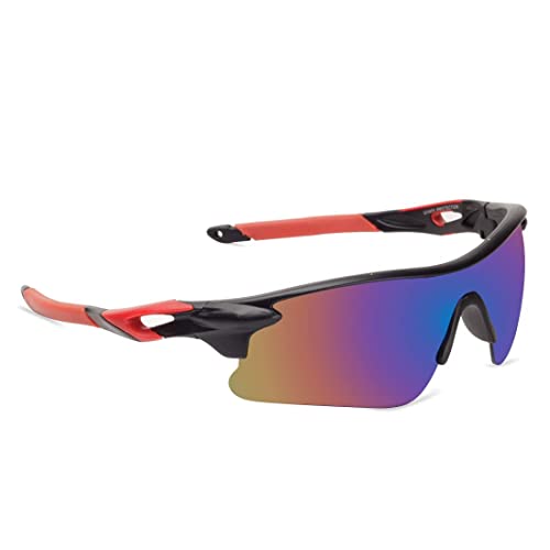 Dark Wost Sports Men Sunglasses Mercury Mountain Cycling Riding Protection Cricket Goggles Eyewear Bike Recing Sun Glasses Pilot UV Sunlight Protection (RED BLACK) - Image 3