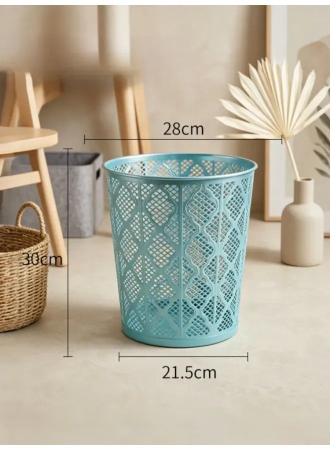 Thickened Metal Hollow Trash Can, Light Luxury Hollow Mesh Waste Bin, Multi Color Durable Metal Waste Basket For Bedroom Office Bathroom Home Decor - Image 3