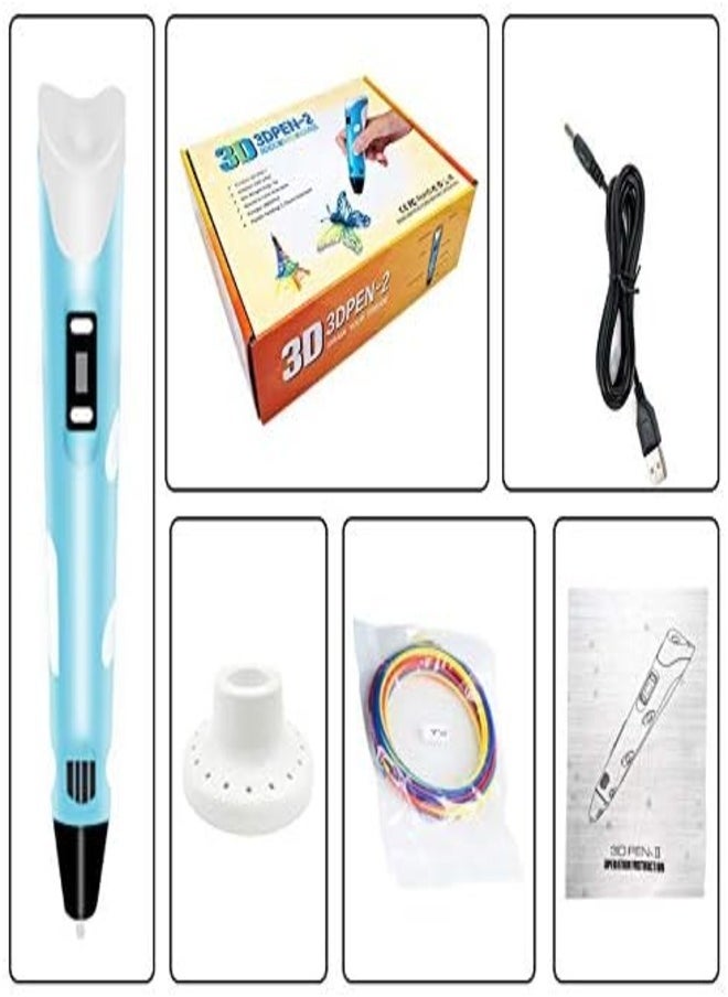 3D - 3D 3DPEN-2 Draw Your Dream Creative Printing Pen Adjustable Temp & Speed Blue - Image 1