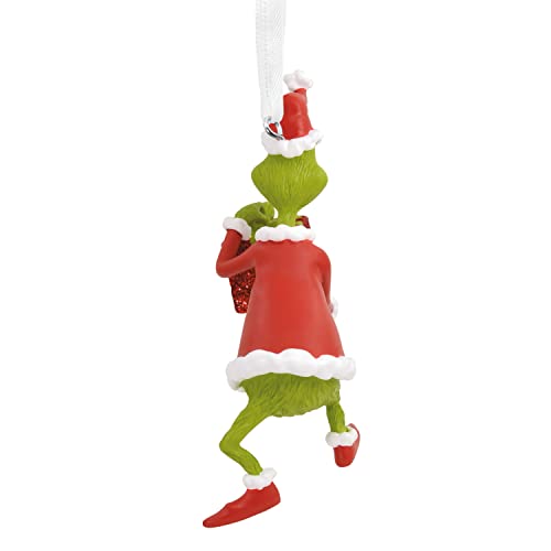 Hallmark Dr. Seuss How The Grinch Stole Christmas! Grinch with Present Christmas Ornament - Image 2