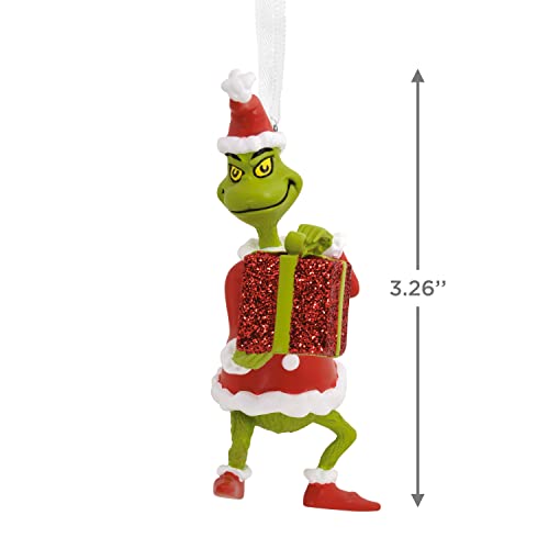 Hallmark Dr. Seuss How The Grinch Stole Christmas! Grinch with Present Christmas Ornament - Image 5