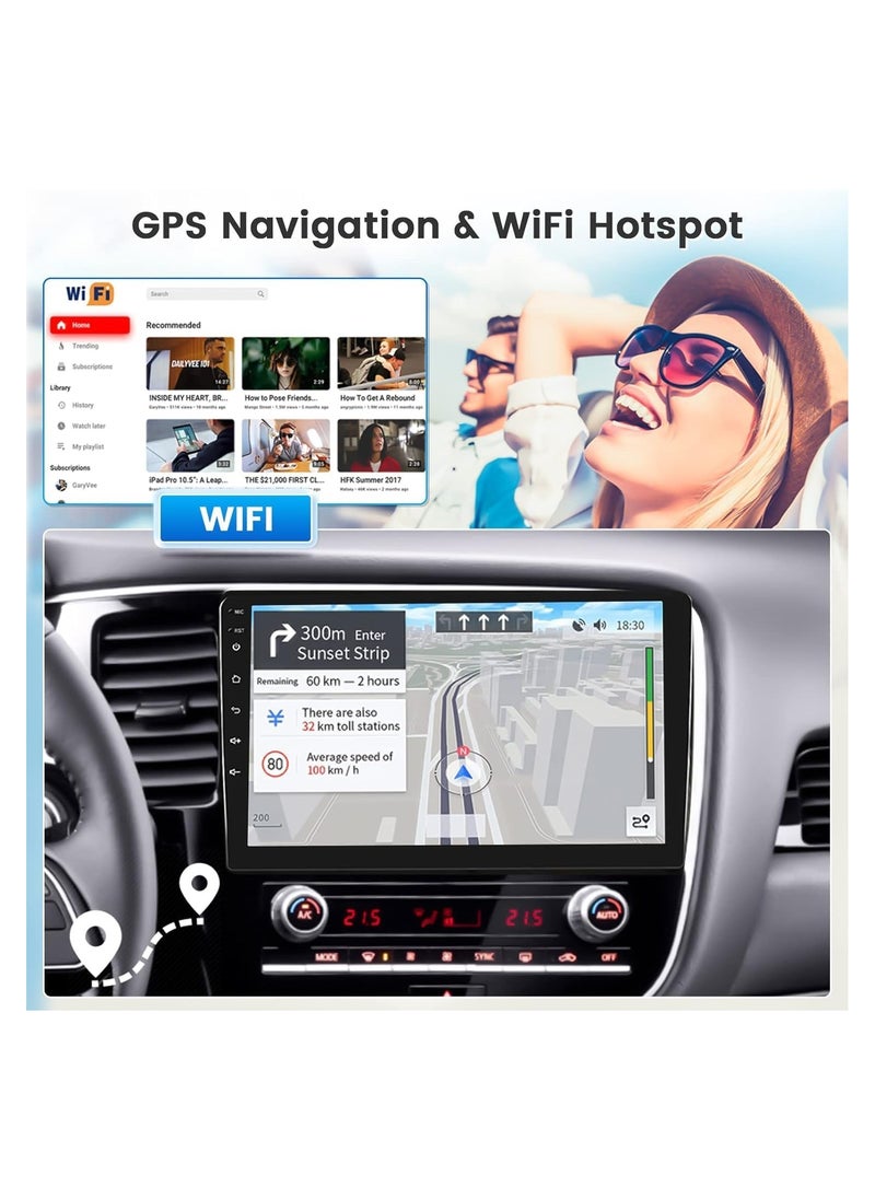 SHEZA STAR - Android Screen For Mitsubishi Outlander 2017 To 2022 Auto AC 4GB RAM 64GB ROM Support Apple Carplay Android Auto FHD Touch Screen 10 Inch built In BT USB Radio WiFi Play Store Backup Camera included - Image 1