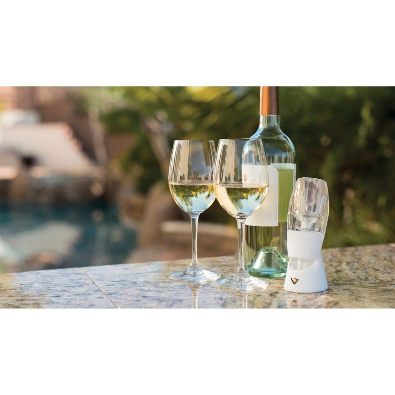 Vinturi Vinturi Classic Essential Wine Aerator Pourer and Decanter Provides Enhanced Flavors with Smoother Finish Features Easy to Grip Silicone Body and No-Drip Stand, White  - Image 3
