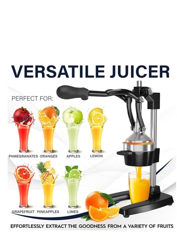 PPS TRADING Professional Manual Metal Hand Citrus Juicer Lemon Squeezer Lime Orange Pomegranate Grapefruit Fresh Healthy Juice Presser Extractor without Seeds Juicing Machine For Commercial And Household - Image 2