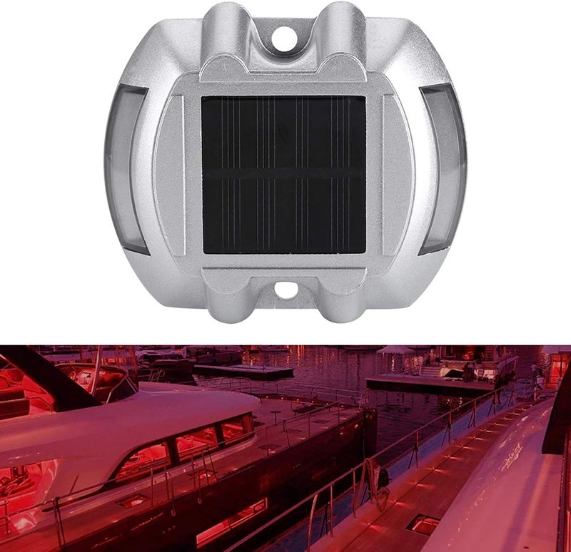 HEEPDD Road Lamp, Casting Aluminum Solar Powered LED Light, 6 Bright Lights, Ideal for Driveways and Pathways (Flashing red) - Image 2
