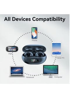 Best Bluetooth Headphones, Open Ear Wireless Bone Conduction Headphone Long Endurance Playback Wireless Earbuds with Wireless Charging Case and Earhooks for Sports Running Workout Game Voice Call  - Image 5