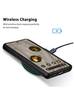 KASTWAVE Compatible Google Pixel 7A Magnetic Case,Slim Shockproof Soft PU Leather & Hard PC Full Protective Cover Google 7A 6.1”,Compatible with MagSafe Charging & Accessories,Pixel 7A Cases 2023 Black  - Image 4
