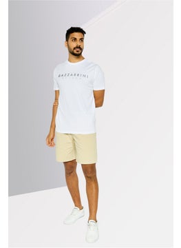 Gazzarrini Men Crew Neck Short Sleeves Brand Logo T-Shirt, White  - Image 2