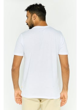 Gazzarrini Men Crew Neck Short Sleeves Brand Logo T-Shirt, White  - Image 4