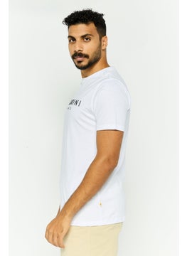 Gazzarrini Men Crew Neck Short Sleeves Brand Logo T-Shirt, White  - Image 3