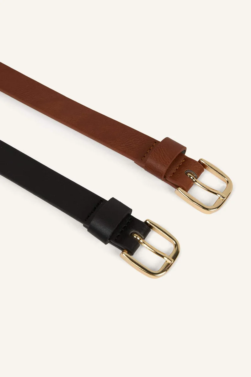 Defacto  Woman Oval Buckle Faux Leather Casual Belt for Women | Best Price UAE