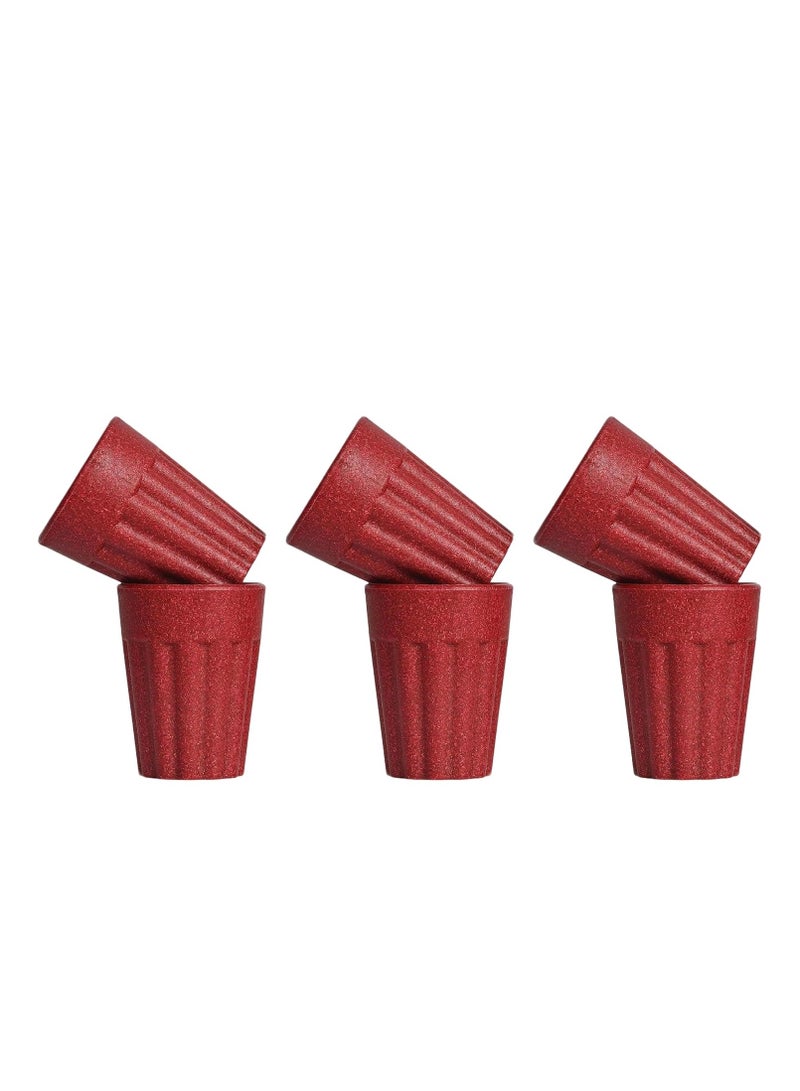 FRENVI Earth-Friendly Cutting Chai Cups 100 ml| Coffee Cup made with Rice Husk & Bamboo Fibers |Coral Red - Image 1