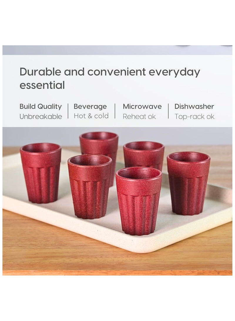 FRENVI Earth-Friendly Cutting Chai Cups 100 ml| Coffee Cup made with Rice Husk & Bamboo Fibers |Coral Red - Image 4