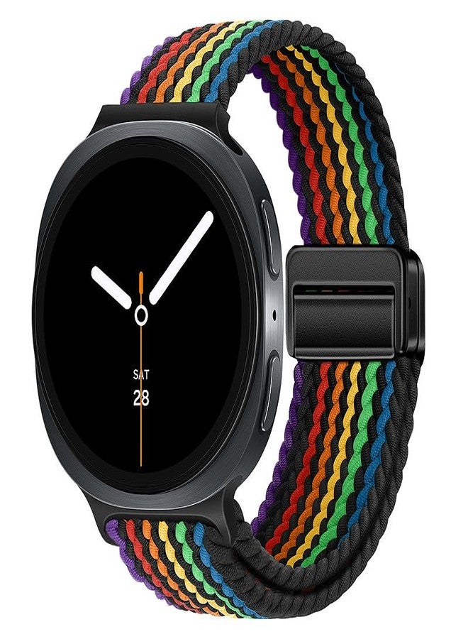 BandRain Stretchy Braided Bands Compatible with Samsung Galaxy Watch 8 Band 40mm 44mm/Galaxy Watch 8 Classic 46mm, Elastic Nylon Wristband Sport Strap for Galaxy Watch 8 2025 Women Men - Image 1