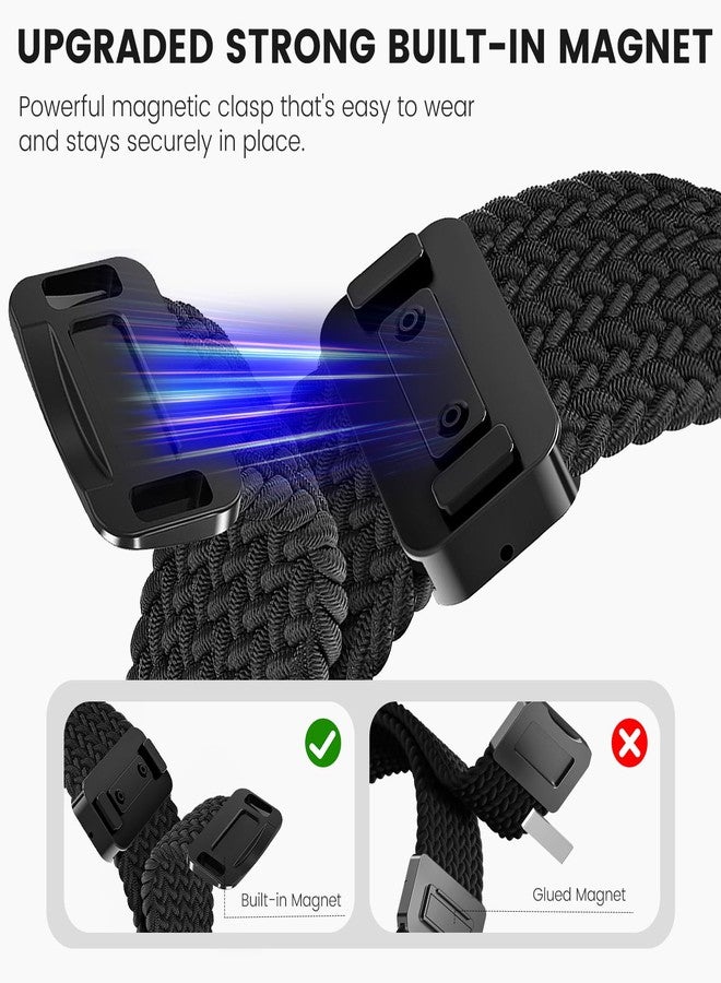 BandRain Stretchy Braided Bands Compatible with Samsung Galaxy Watch 8 Band 40mm 44mm/Galaxy Watch 8 Classic 46mm, Elastic Nylon Wristband Sport Strap for Galaxy Watch 8 2025 Women Men - Image 3