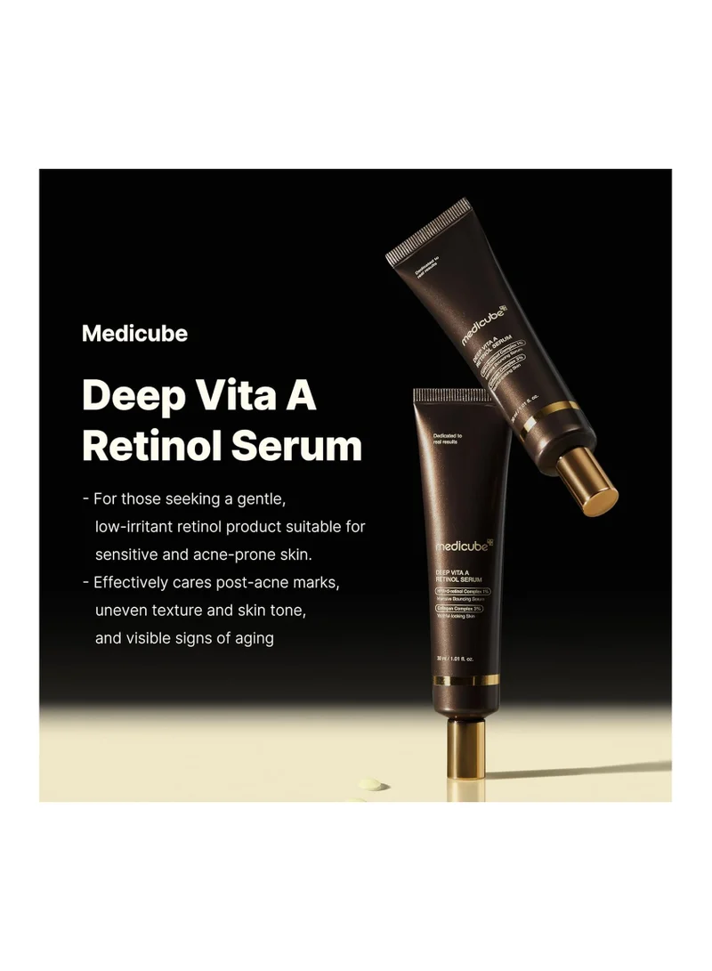ميديكيوب Medicube Deep Reviving Bakuchiol Retinol Facial Serum - Anti-Aging 4th Gen Retinol & Bakuchiol - Targets Fine Lines, Uneven Skin Tone, Blemish Scars - Korean Skin Care, Low Irritan