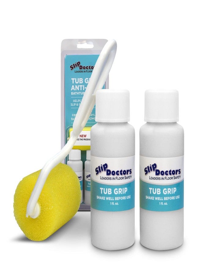 Slip Doctors Anti-Slip Bath & Shower Floor Solutions (2 Bottles) - Tub Grip - Barefoot Friendly Non-Slip Coating Fixes Slippery Fiberglass & Acrylic Showers & Tubs - Image 1