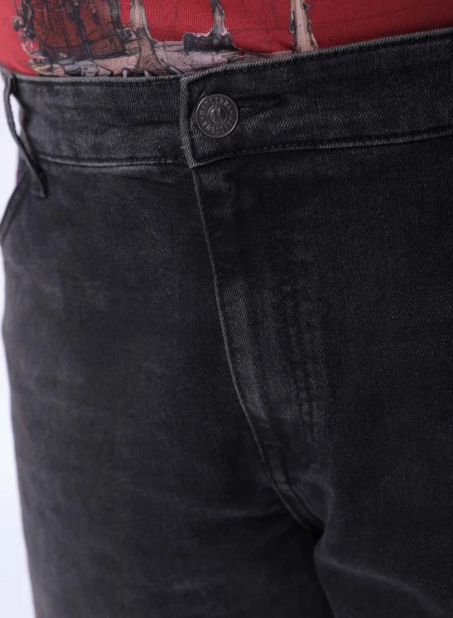 HARDSODA Men Plus Size Vintage Straight Fit Solid Mid-Rise Stretchable Jeans