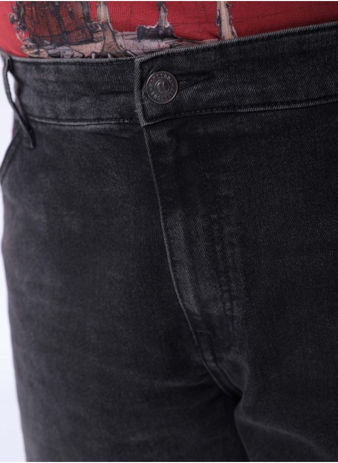 HARDSODA Men Plus Size Vintage Straight Fit Solid Mid-Rise Stretchable Jeans  - Image 5