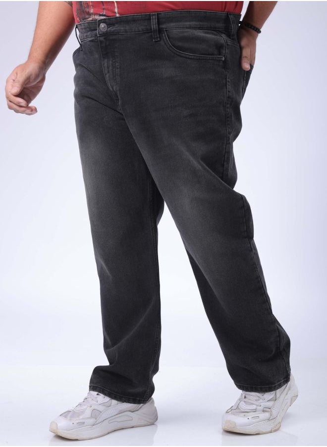 HARDSODA Men Plus Size Vintage Straight Fit Solid Mid-Rise Stretchable Jeans  - Image 3