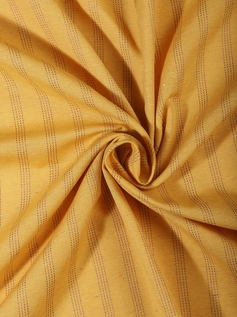 أيه كيه إس Mustard Cotton Silk Fabric - One Meter