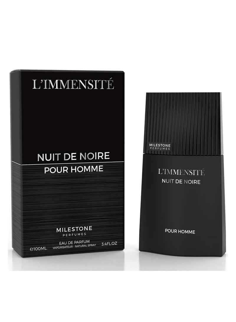 Milestone L'Immensite Nuit De Noir Eau De Parfum For Men - 100 ML - Image 1
