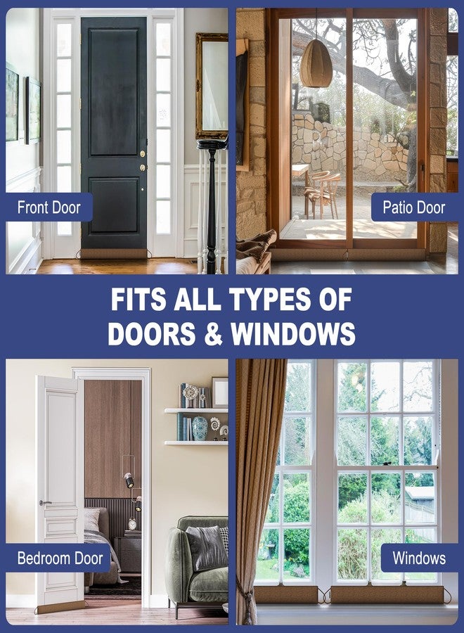 هادور مانع تسرب الهواء للأبواب من هادور، مقاس 30 بوصة، مزود بوزن مناسب - وسادة مانعة لتسرب الهواء أسفل الباب، يمنع دخول الهواء البارد والرياح والضوضاء، حشوة سفلية عازلة للصوت شديدة التحمل (تغطي فجوات تصل إلى 3 بوصات)، مانع تسرب نوافذ الفناء المنزلقة في فصل الشتاء، بني - Image 5