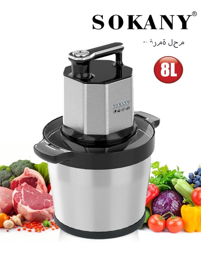 sokany 8L Electric Meat Grinder & 3 Speed Multi-Purpose Chopper,Food Processor,Stainless Steel Electric Grinder for Meat, Veggies, Spices | Heavy-Duty Home & Commercial Use,SK-06033  - Image 1