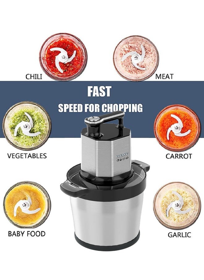 sokany 8L Electric Meat Grinder & 3 Speed Multi-Purpose Chopper,Food Processor,Stainless Steel Electric Grinder for Meat, Veggies, Spices | Heavy-Duty Home & Commercial Use,SK-06033  - Image 3