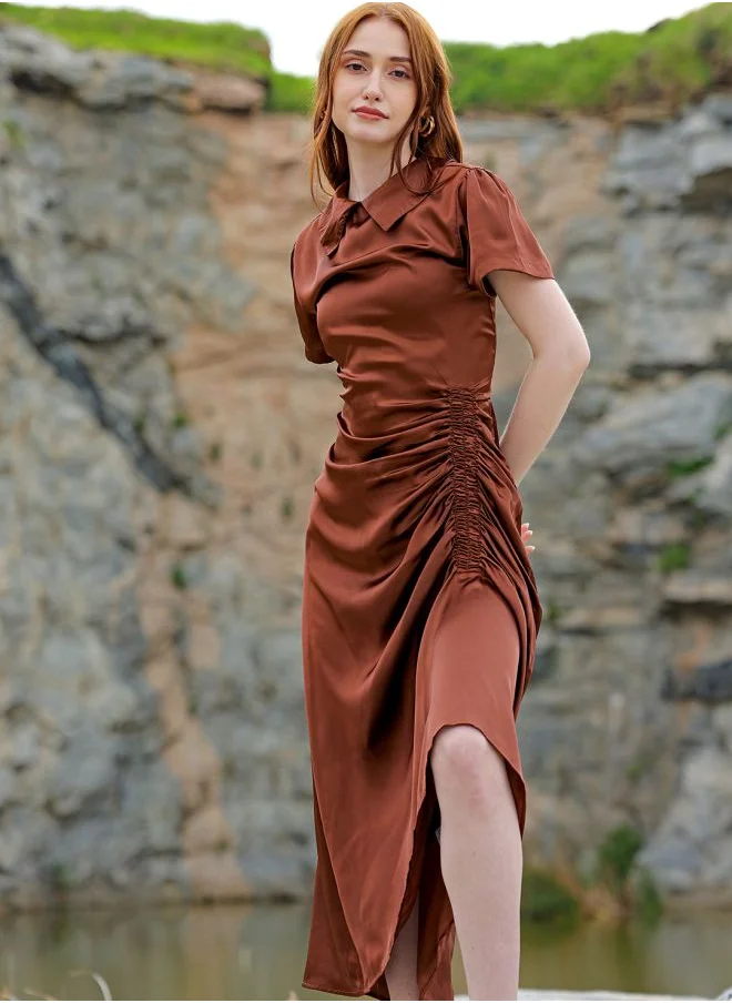 Freehand Women Straight Fit Casual Solid Asymmetric Dress