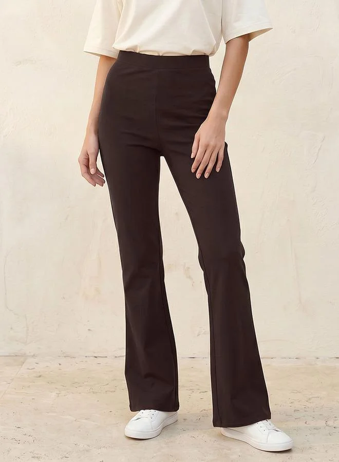 Splash FAV Basic Elasticated Waist Full Length Flared Leggings