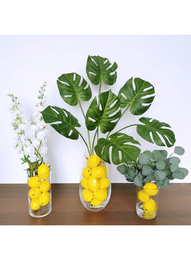 Winlyn 30 Pack Faux Yellow Lemons Artificial Fruits Fake Lemons Lifelike Simulation For Lemonade Party Kitchen Table Summer Decorations Vase Fillers Fruit Bowl Lemon Wreath Garland Photography Props - Image 3