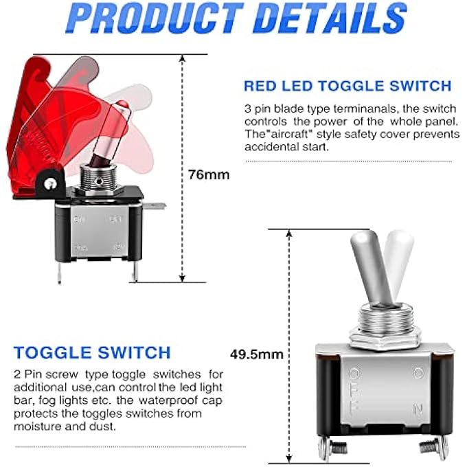 Nilight 12V Racing Car Ignition Switch Panel Engine Start Push Button Led Toggle Switch Panel Relay Wiring Harness For Racing Car Truck 2 Years Warranty - Image 5