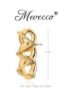 Mevecco Women Earrings Gold Stud 14K Gold Filled Small Simple Handmade Hypoallergenic Everyday Jewelry  - Image 4