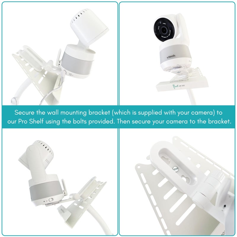 Flexi Flexi The Universal Freestanding Air 3 (Tripod Base), Baby Monitor Holder, Baby Video Monitor Shelf with ble Hose, Camera Stand for Nursery Compatible with Most Baby Monitors (White) - Image 2