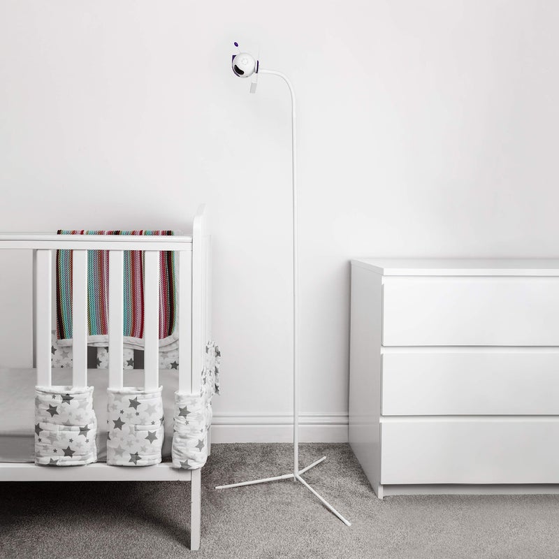 Flexi Flexi The Universal Freestanding Air 3 (Tripod Base), Baby Monitor Holder, Baby Video Monitor Shelf with ble Hose, Camera Stand for Nursery Compatible with Most Baby Monitors (White) - Image 1