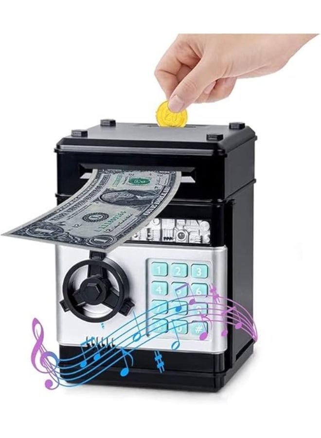 Next Store Electronic Piggy Bank, Saving Box with Secret Code for Kids for Boys and Girls to Learn to (Black) - Image 1