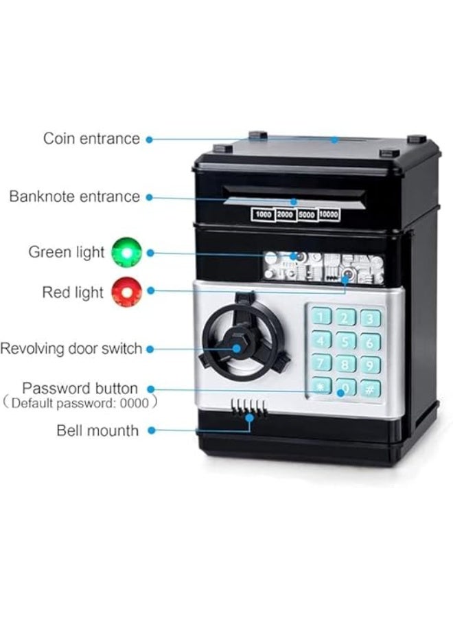 Next Store Electronic Piggy Bank, Saving Box with Secret Code for Kids for Boys and Girls to Learn to (Black) - Image 5