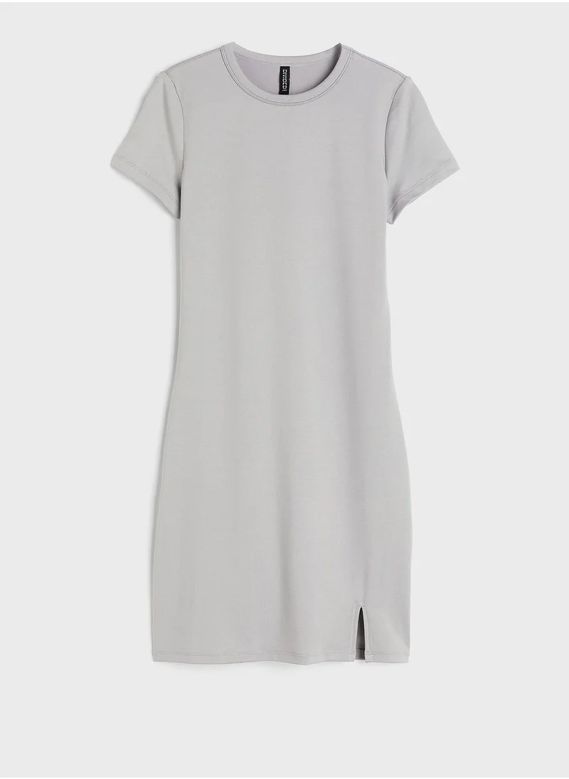 H&M Crew Neck Side Slit Bodycon Dress