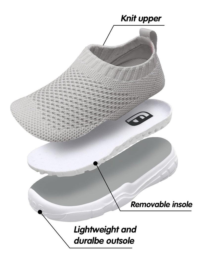 JOINFREE Baby Girls Boys Sneakers with Soft Sole Kids Slip on Casual Walking Shoes Grey 5 Toddler - Image 5