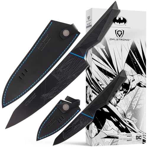 Dalstrong Knife Set - 2 Piece - BATMAN™ Shadow Black Edition - 8" Chef Knife 3.75" Paring Knife - High Carbon 7Cr17MoV Steel - Black Titanium Kitchen Knife - Collection Item - G10 Handle - Sheath - Image 1