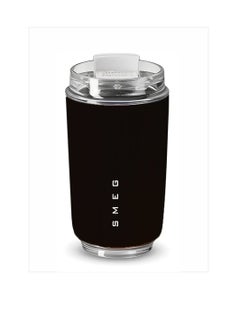 smeg Travel Mug, Insulated Coffee Tumbler, Leak Proof Stainless Steel Thermal Reusable Coffee Cup, Lightweight And Portable Drink Container For Home Office Traveling, (1pc, 350ML Black)  - Image 1