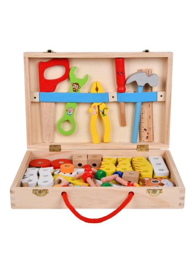 Children's Tool Box Repair Toys Educational Wooden Building Blocks Screwdriver For Boys And Girls Baby Woodworker Interactive Playset-Color:Tool Car Engineering Car (wooden Box) 1.1kg - Image 5
