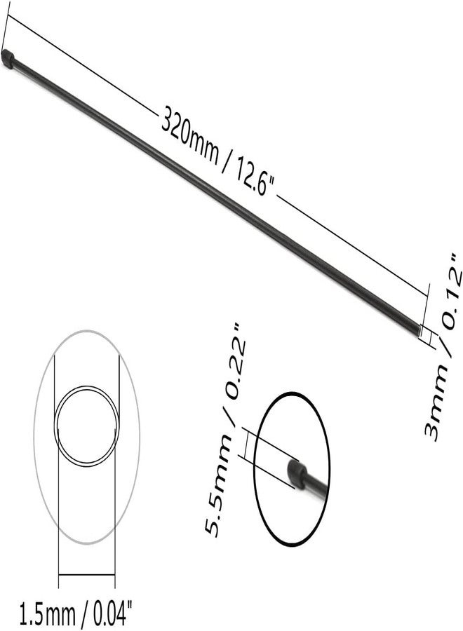 Heyiarbeit RC Antenna Tube Black with Siliver Mount and Cap for RC Boat 5pcs - Image 3
