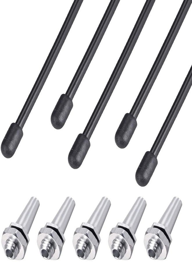 Heyiarbeit RC Antenna Tube Black with Siliver Mount and Cap for RC Boat 5pcs - Image 1