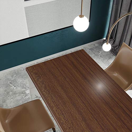 TOTIO Wood Grain Contact Paper Brown Thick Texture Wood Wallpaper Peel Stick Walnut Wood Look Wall Paper Removable Adhesive Waterproof Wall Covering Decoration Kitchen Cabinets Vinyl Film 24"x197" - Image 5