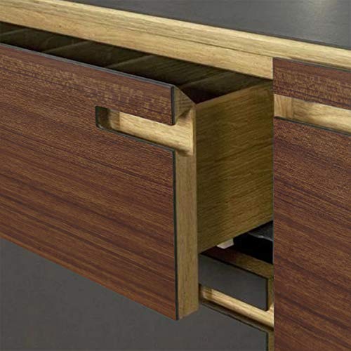 TOTIO Wood Grain Contact Paper Brown Thick Texture Wood Wallpaper Peel Stick Walnut Wood Look Wall Paper Removable Adhesive Waterproof Wall Covering Decoration Kitchen Cabinets Vinyl Film 24"x197" - Image 3